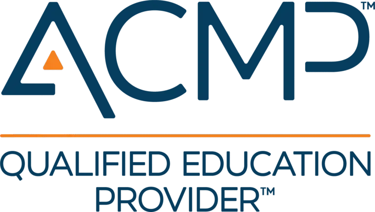 The image is the logo of the Association of Change Management Professionals (ACMP), specifically indicating a "Qualified Education Provider" (QEP).
