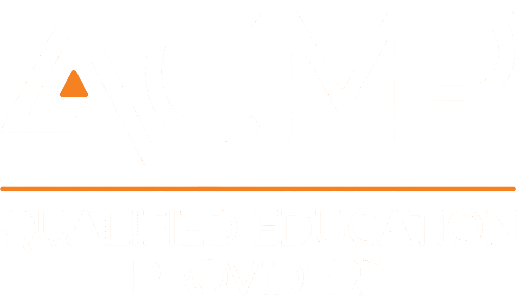 The image is the logo of the Association of Change Management Professionals (ACMP), specifically indicating a "Qualified Education Provider" (QEP).